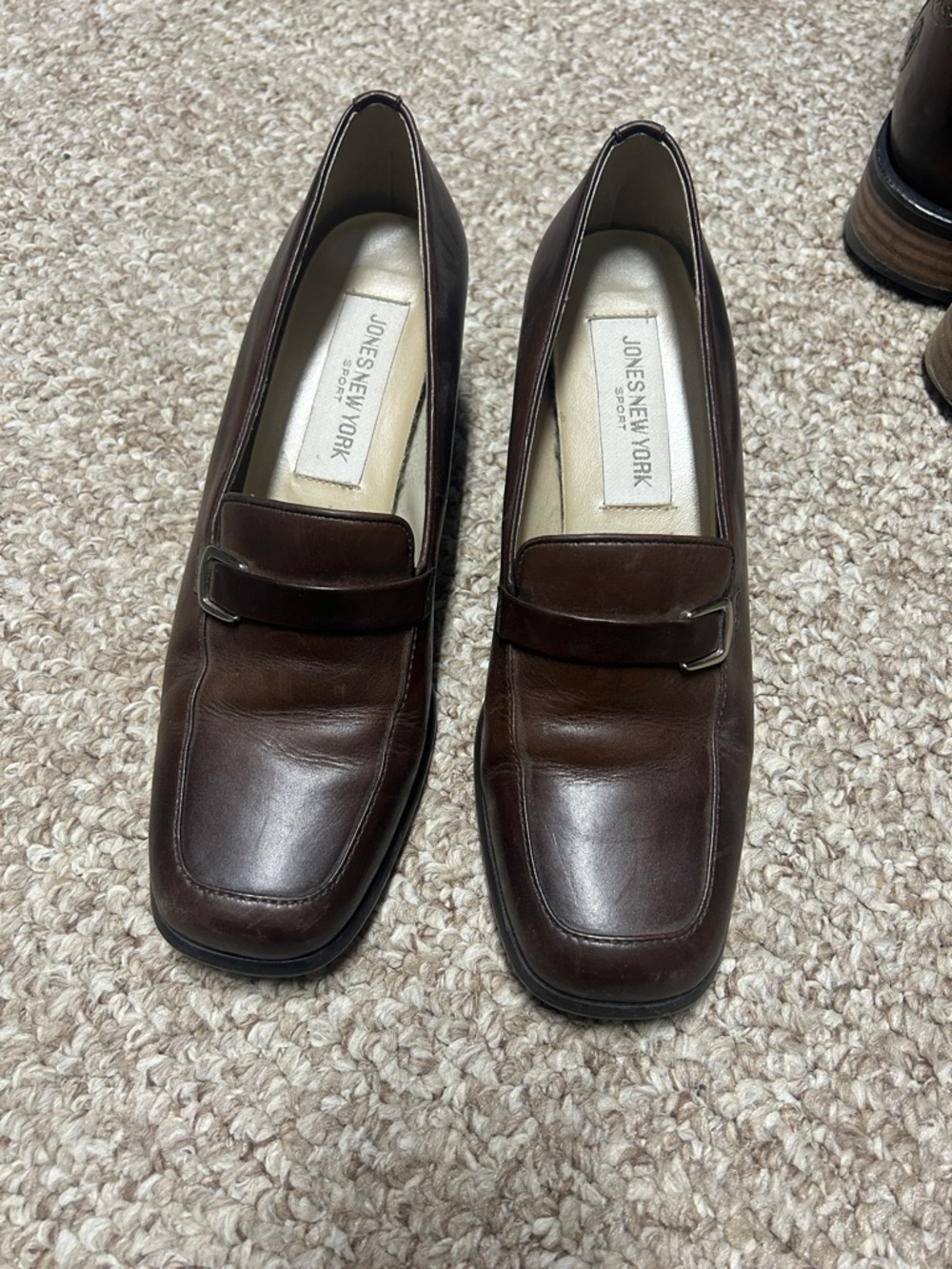 Jones New York Dark Brown Leather Penny Loafers